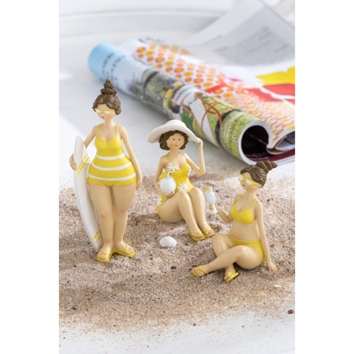 J-Line figurine Baigneuse - polyrésine - jaune - 3 pcs