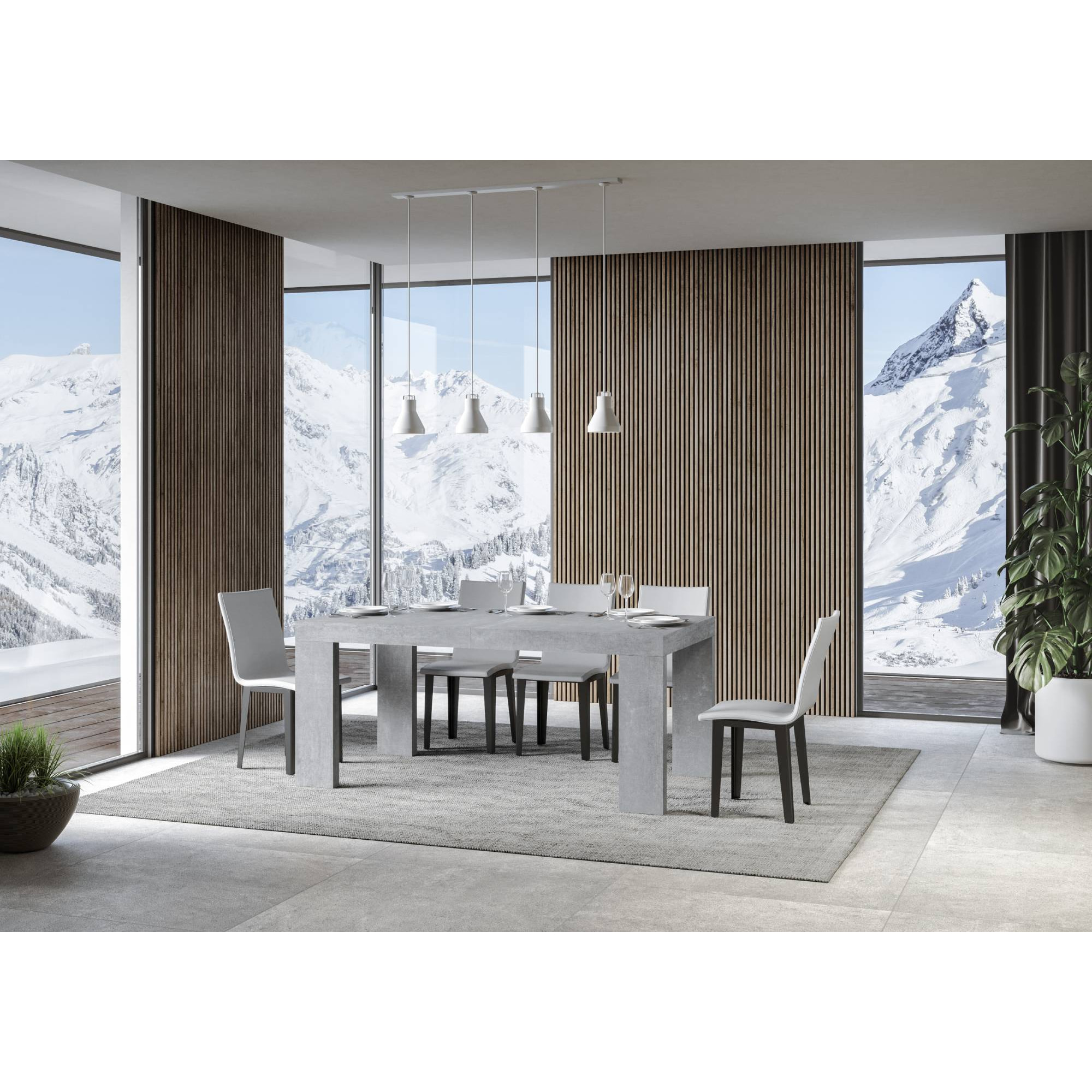 Tavolo allungabile 90x200/460 cm Roxell cemento