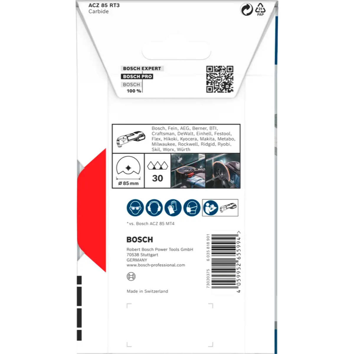 Lame de coupe segmentée à concrétion carbure Starlock PRO ACZ 85 RT3 - Grain 30, Ø 85 mm - BOSCH - 2608669120
