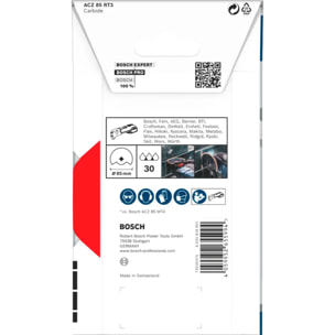 Lame de coupe segmentée à concrétion carbure Starlock PRO ACZ 85 RT3 - Grain 30, Ø 85 mm - BOSCH - 2608669120