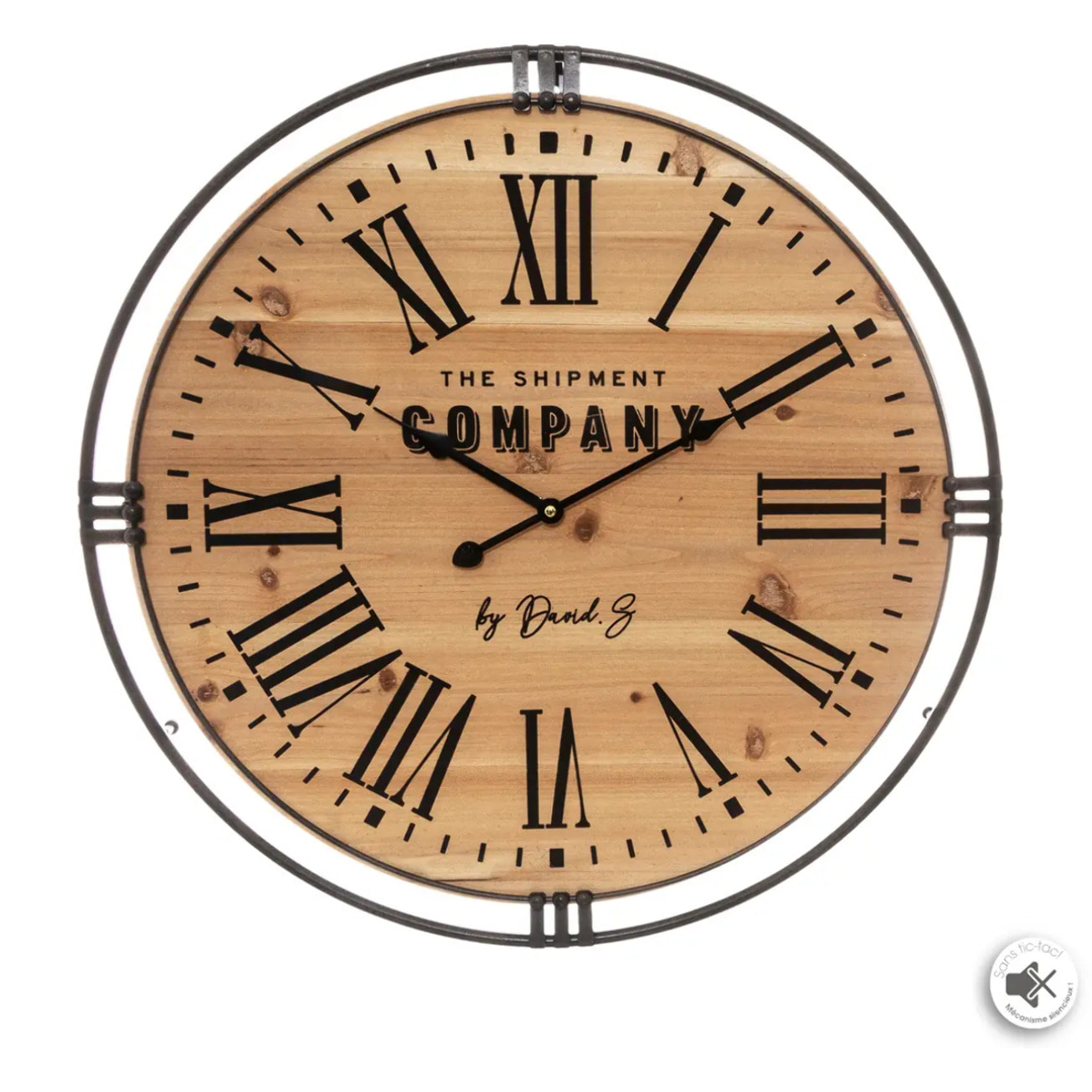 Horloge "Colonial" bois D58cm