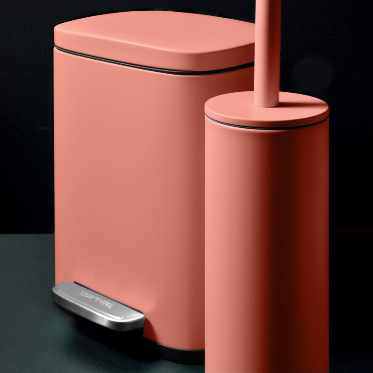 Brosse wc avec support Acier AKIRA Terracotta mat Spirella