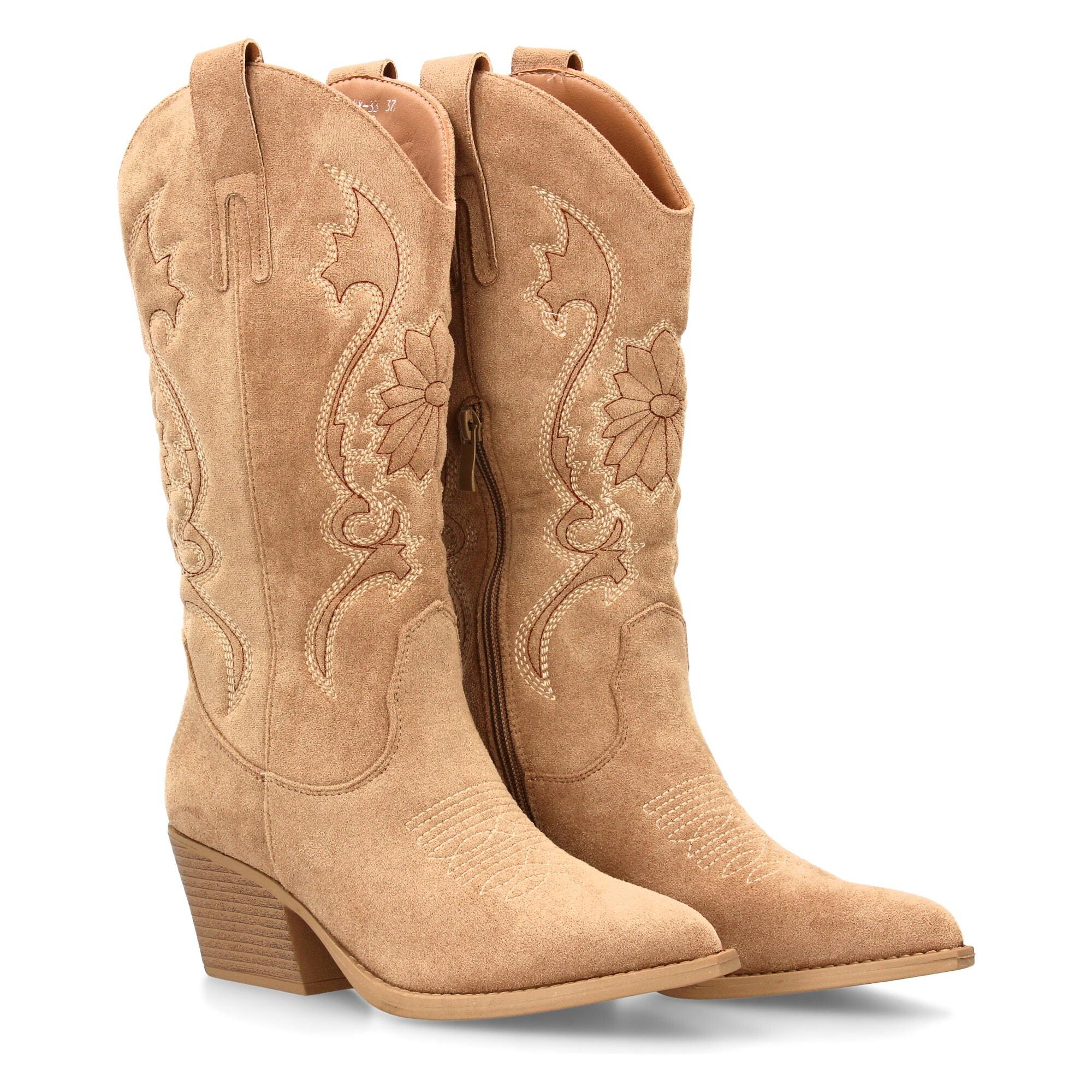 Bota cowboy de caña alta con bordados