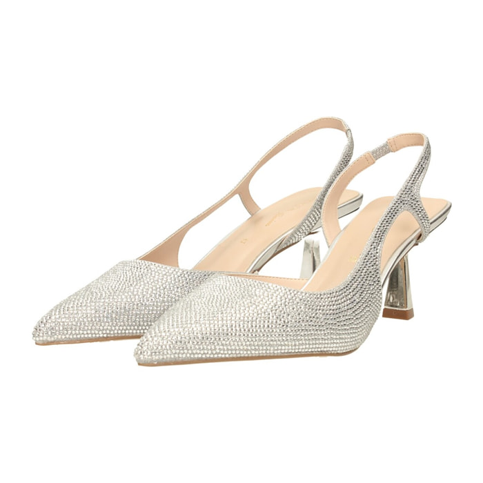 Décolleté sling back Donna Tata Italia Argentato