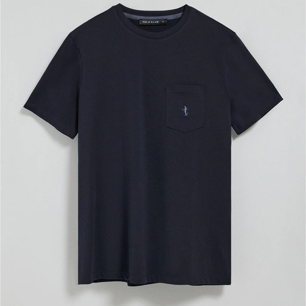 Camiseta azul marino de manga corta con bolsillo y bordado Rigby Best