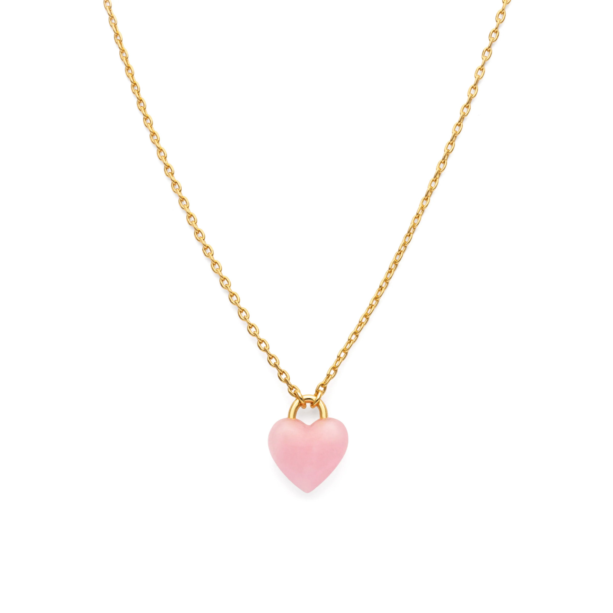 Collana Sweet Heart Pink Stone Placcato Oro