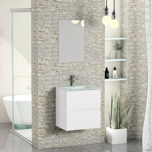 Conjunto de baño GLASS Alday, 50 cm, Blanco Mate