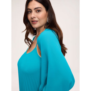 Fiorella Rubino - Coprispalle asimmetrico aperto - Azzurro