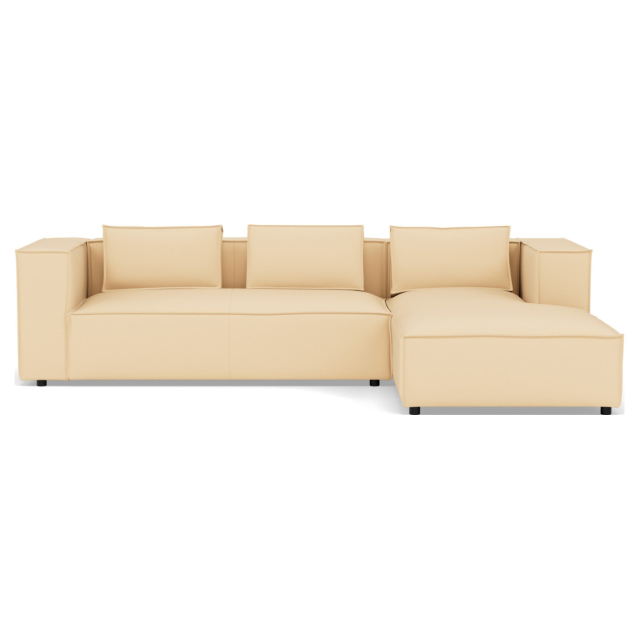 Stella - canapé d'angle droit 4 places en simili - Gris