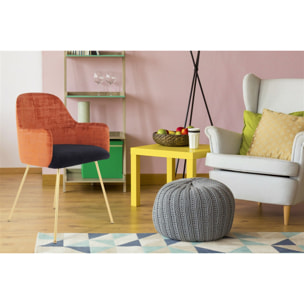 Sedia di design Richard in velluto terra e marrone