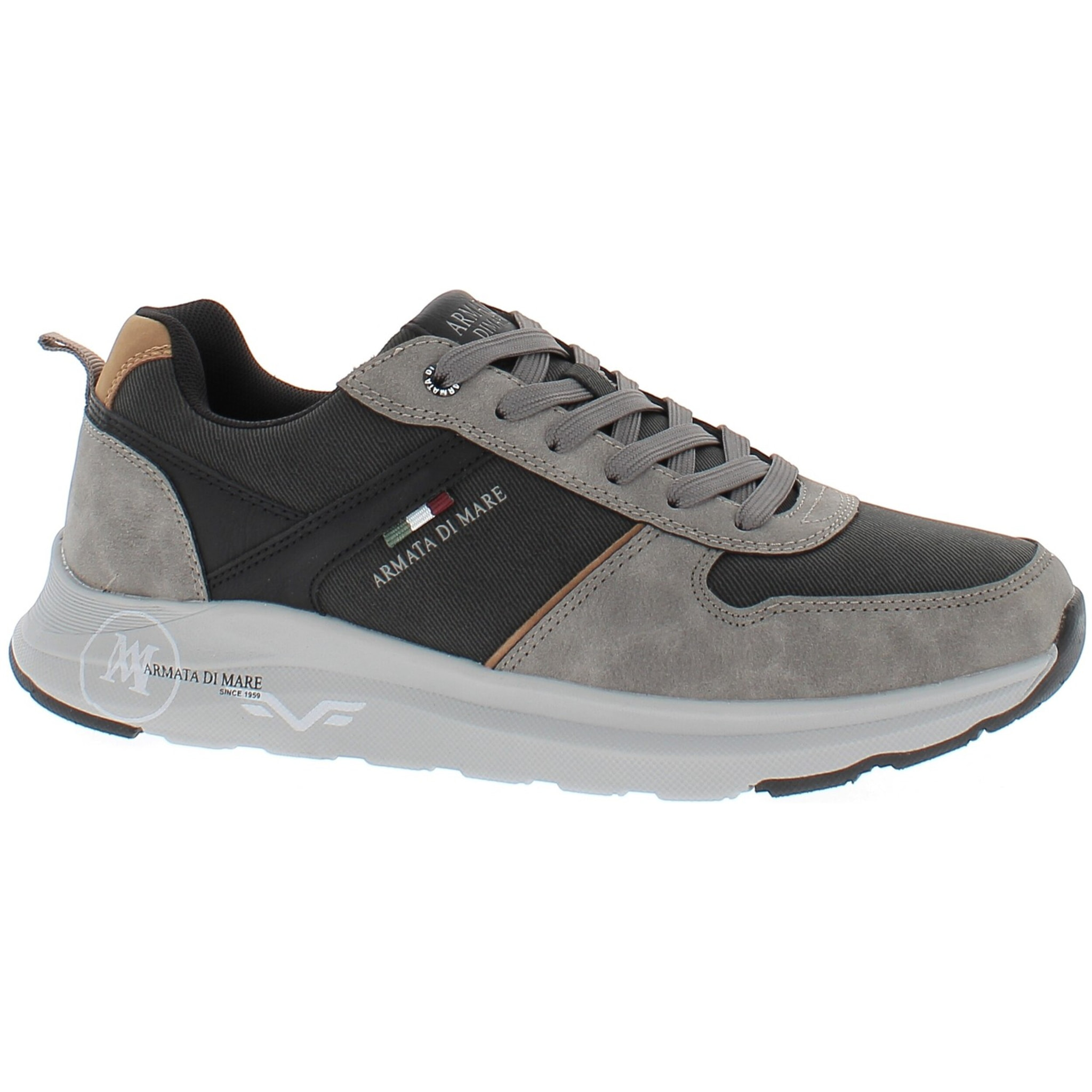 Armata di Mare Scarpe Uomo Sneakers Casual Stringate con Soletta Rimovibile in Memory Foam AMU 2N818 Grey Black