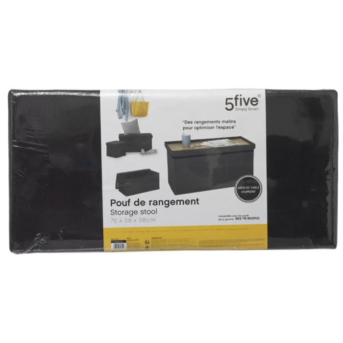 Pouf double pliant "Mix N' Modul" noir