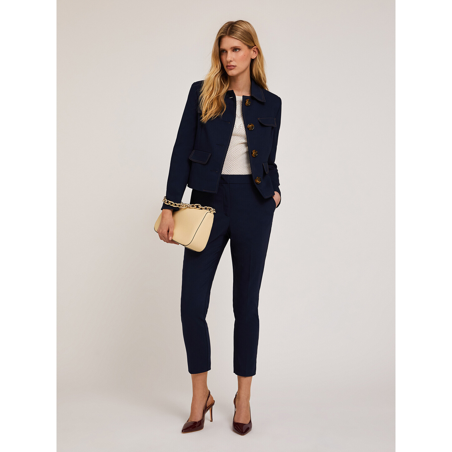 Motivi - Pantaloni regular in tessuto tecnico - Blu