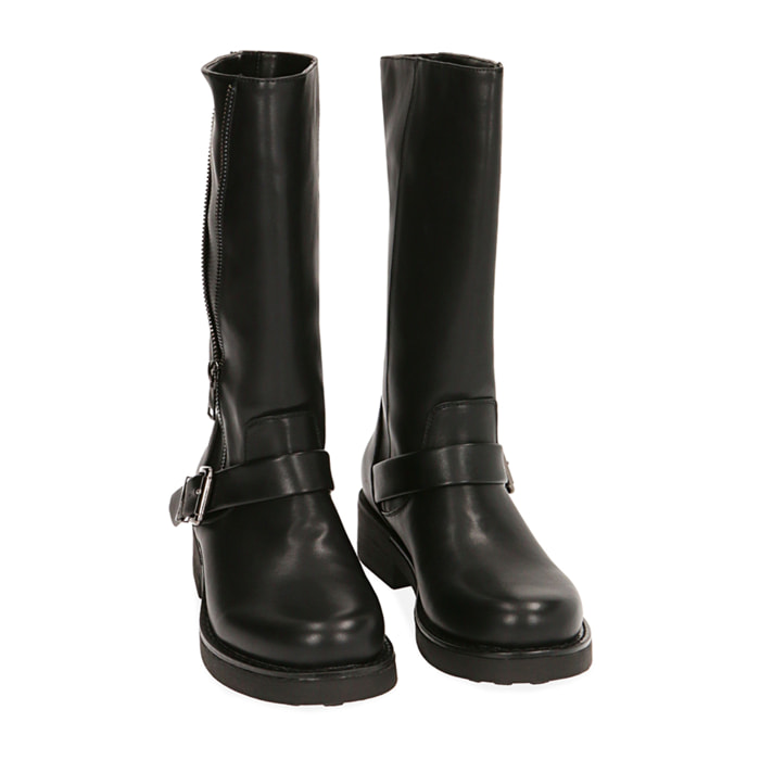 Biker boots negras con caña alta