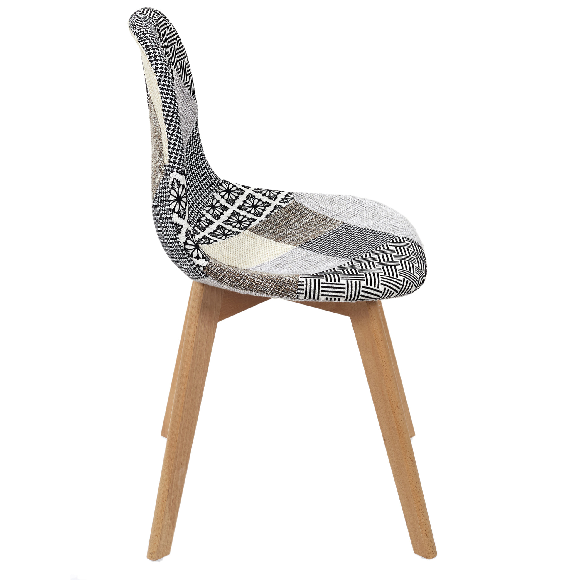 Chaise Patchwork Gris - Lot De 2