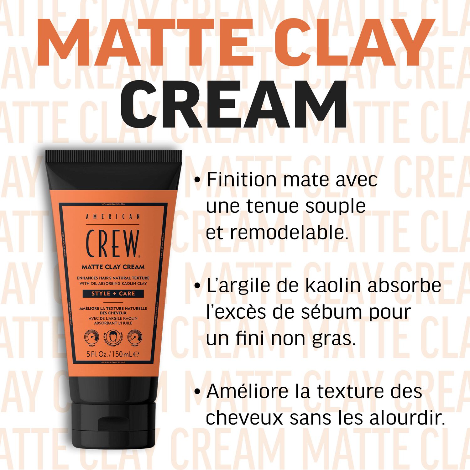 Crew Styling - Coiffant-soin hybride Matte Clay Cream 150ml