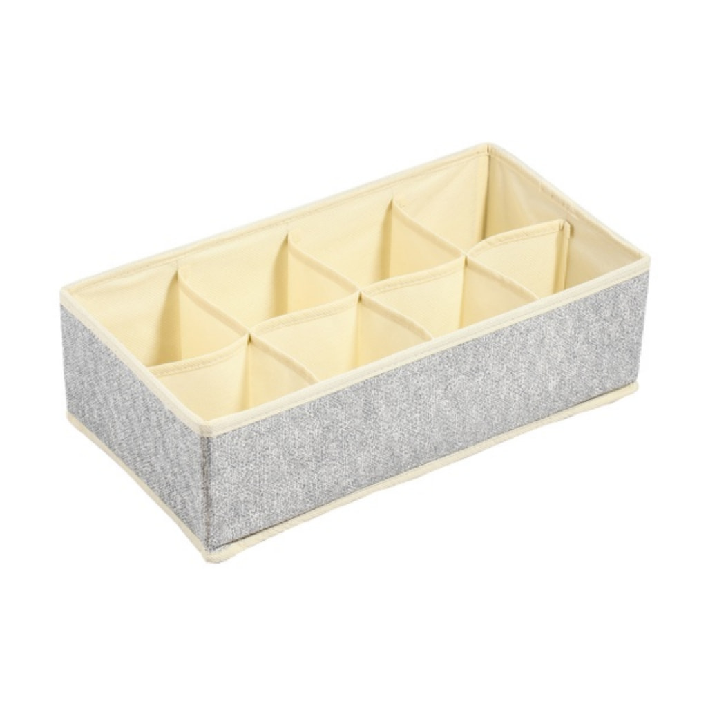 Lot de 4 Boà®tes Tiroir de rangement micrcoaéré et respirant avec compartiments Gris MSV