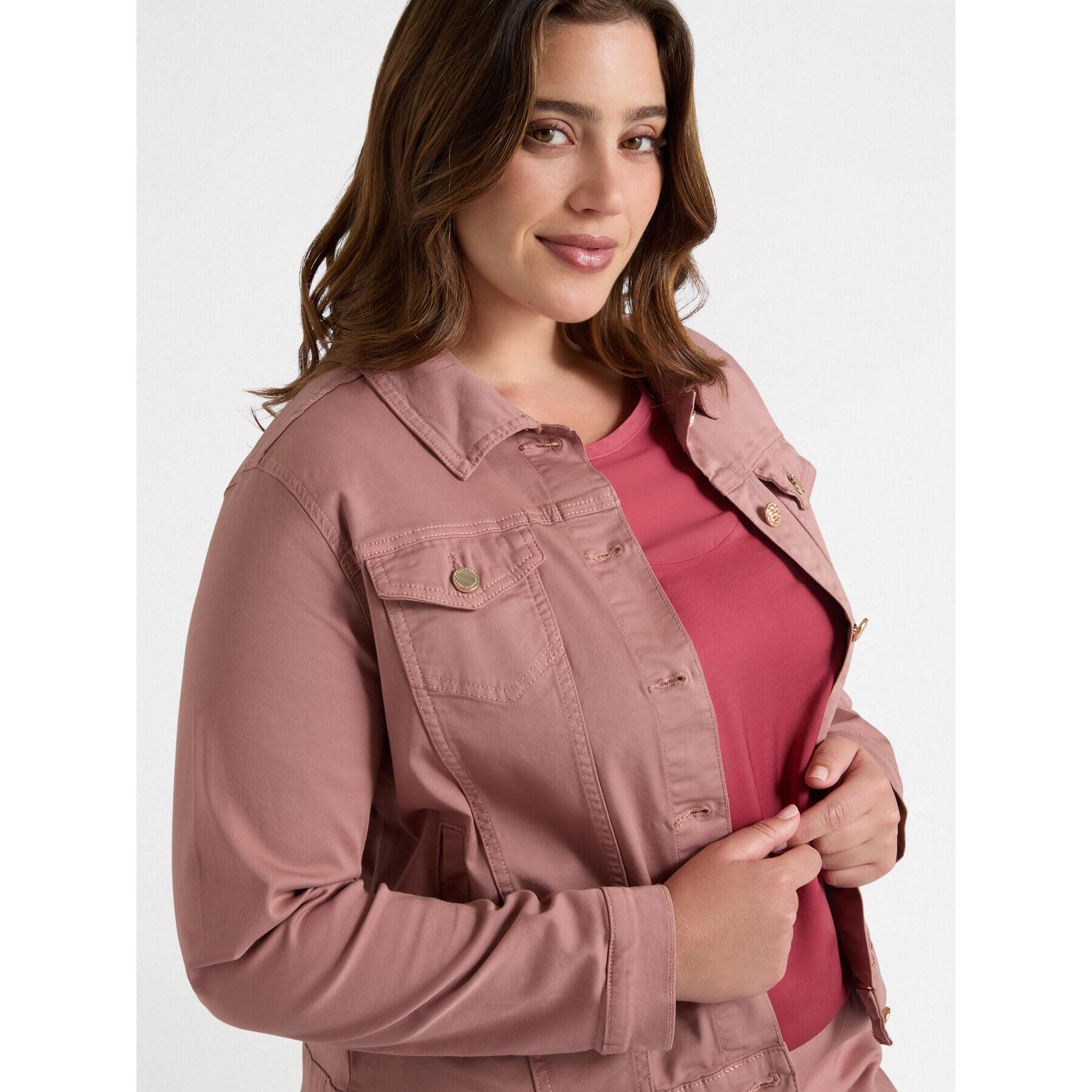 Fiorella Rubino - Cazadora casual con botones - Rosa cipria
