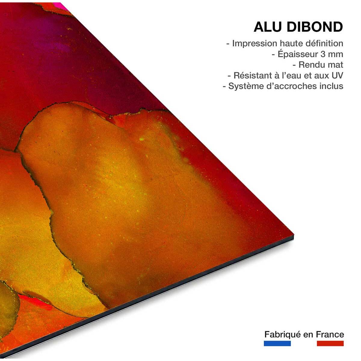 Tableau fragments orangés Tableau alu Dibond