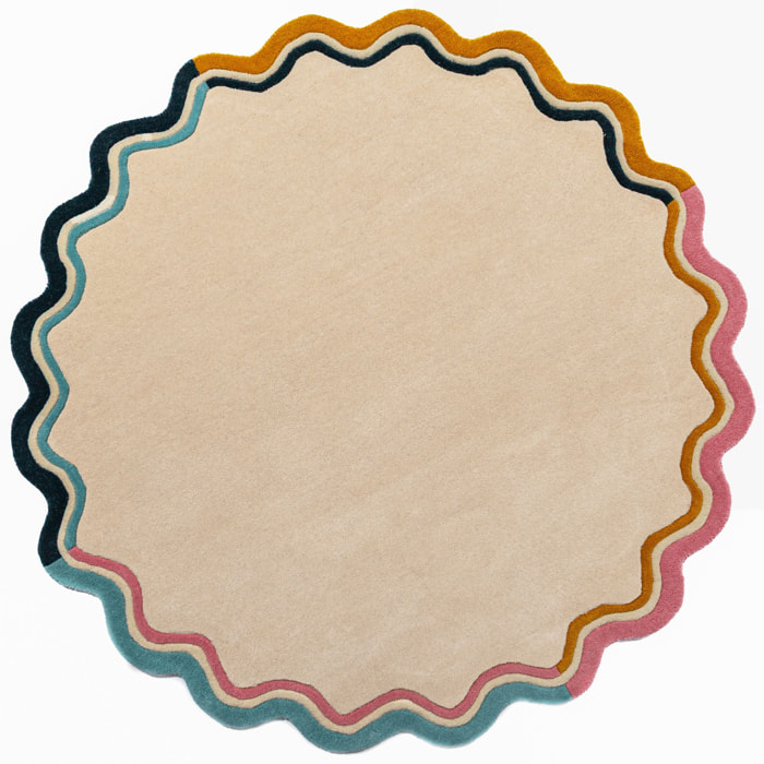 Tapis en laine rond LOIS SCALLOP