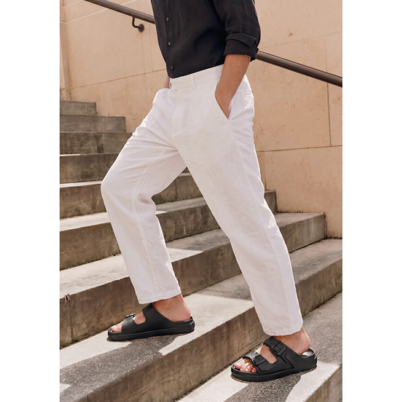Sandalias Abiertas Unisex Hebilla Ajustable Vibe Total Negro