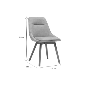 Chaises en tissu effet velours texturé gris clair et bois clair (lot de 2) ALESS