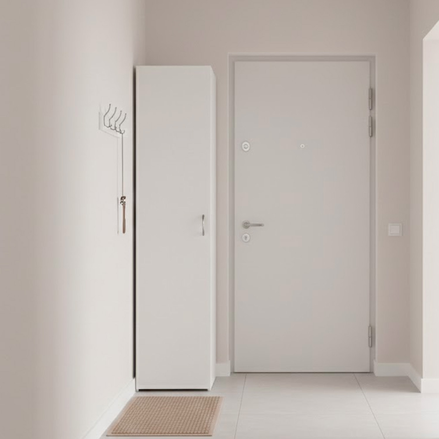 Armadio Con 1 Anta Multiuso Armadietto Design Moderno Salvaspazio Con Ripiani Interni Ingresso Camera Da Letto Lavanderia 39.4x41.5x175.4 Cm Bianco