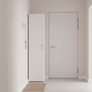 Armadio Con 1 Anta Multiuso Armadietto Design Moderno Salvaspazio Con Ripiani Interni Ingresso Camera Da Letto Lavanderia 39.4x41.5x175.4 Cm Bianco