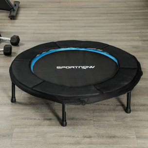 Trampolín de Fitness Plegable Ø102 cm Cama Elástica con Marco de Acero Antideslizantes Carga 100 kg para Entrenamiento Piernas Cuerpo en Hogar Oficina Gimnasio Azul