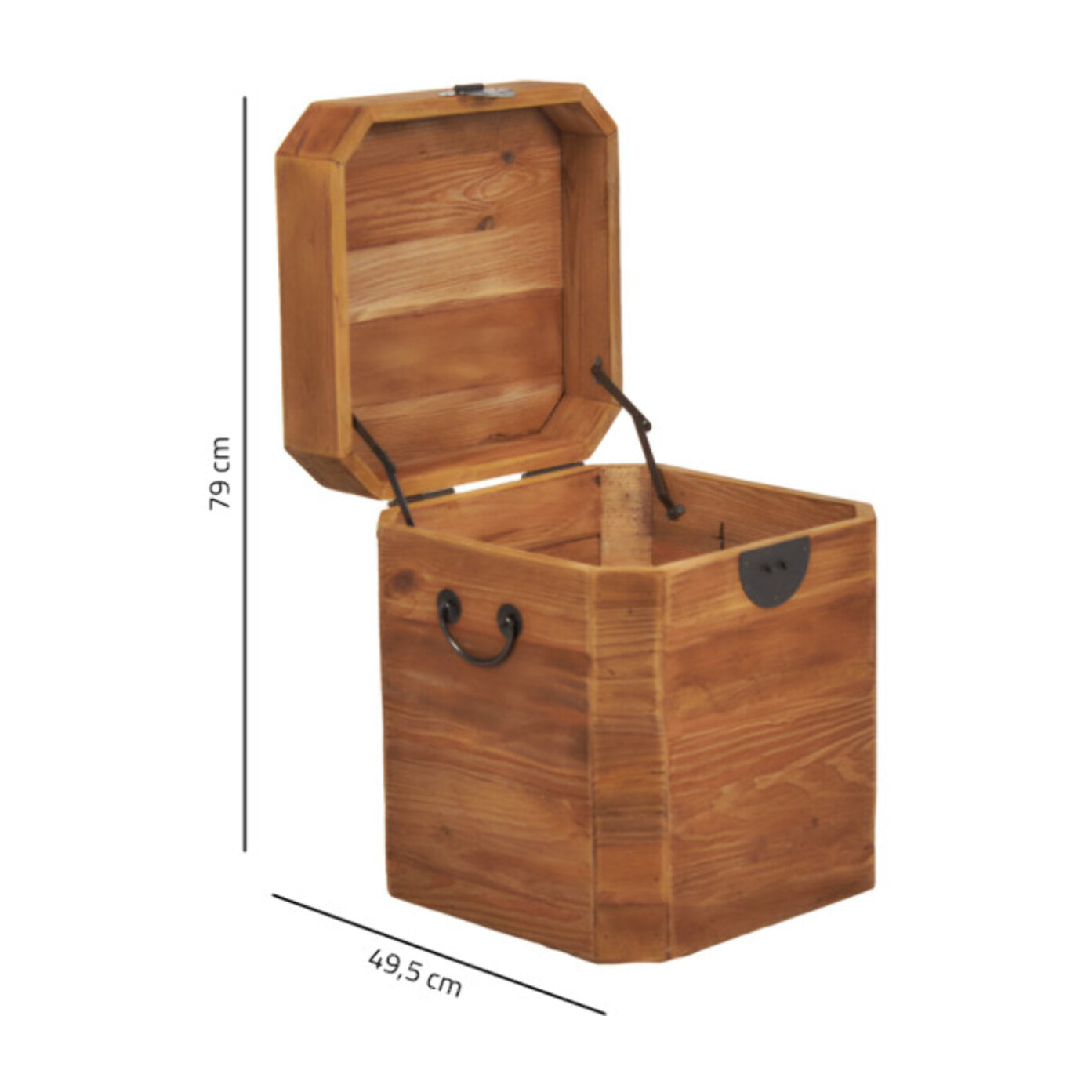 Coffre H39 cm de rangement en bois massif de pin recyclé - ORIGIN