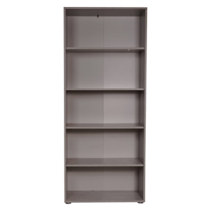 Libreria a 4 ripiani, Scaffale semplice per Libri, Libreria portaoggetti da ufficio, cm 79x34h188, colore Cemento