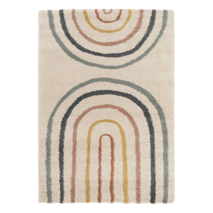 Tapis intérieur enfant crème et multicolore arc-en-ciel DAKOTA