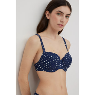 Reggiseno bikini a pois con spalline larghe, coppa C