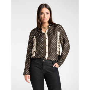 Elena Mirò - Camicia stampata in twill di viscosa - Nero