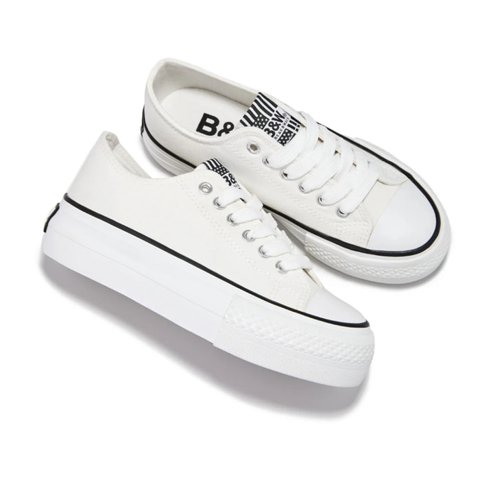 Zapatillas Lona Plataforma Blanco B&W