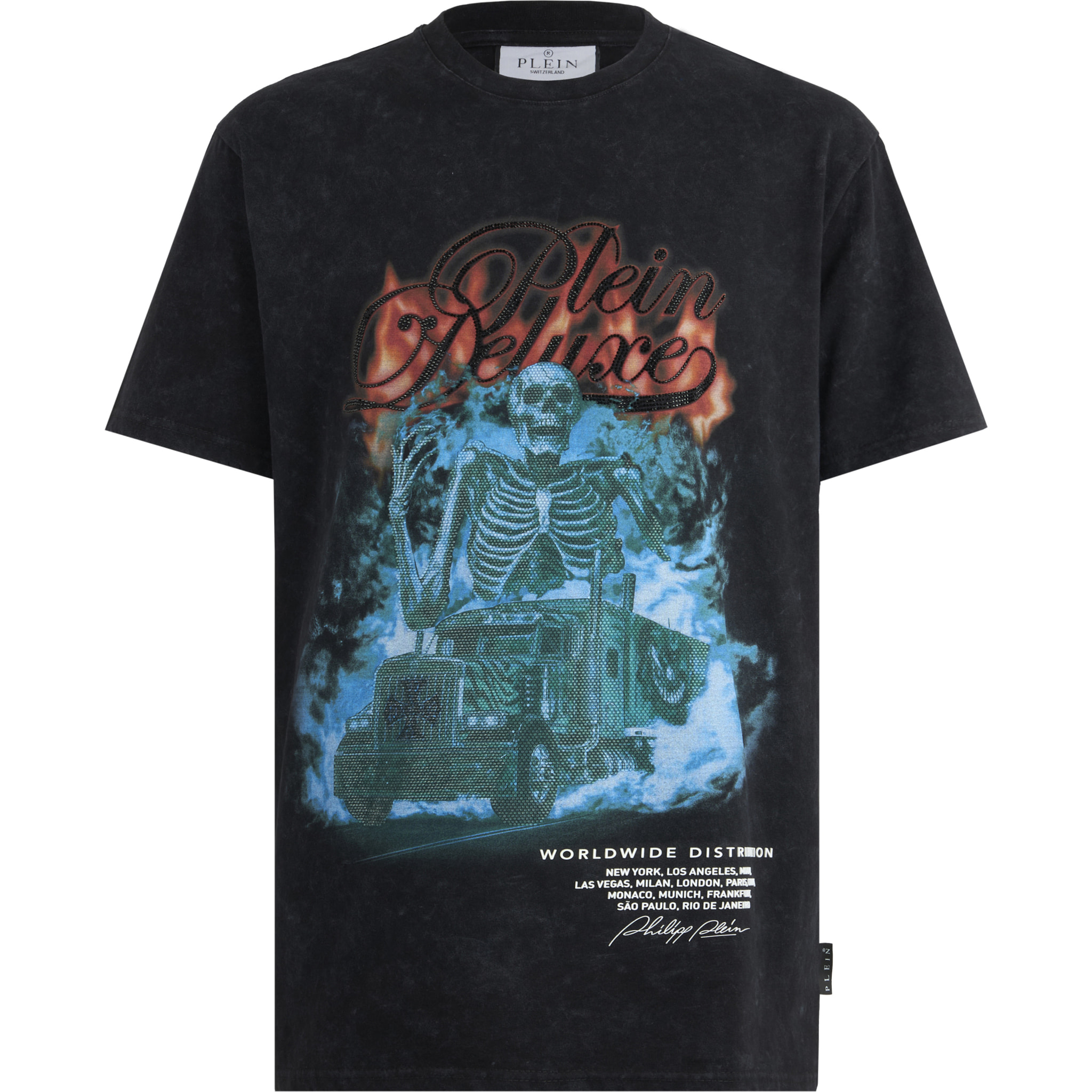 PHILIPP PLEIN T-Shirt Round Neck Ss SKELETON