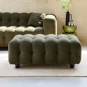 Pouf, repose-pieds pour canapé d'angle 3 places Leon bouclette texturée LEON