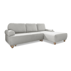 Olli - canapé d'angle droit - convertible - avec coffre - 4 places - en tissu - Beige