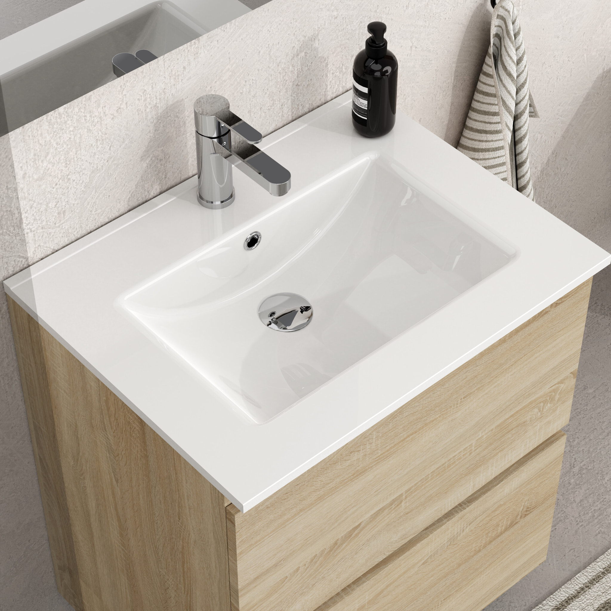 Conjunto mueble de baño SEA Alday, 60cm, Natural