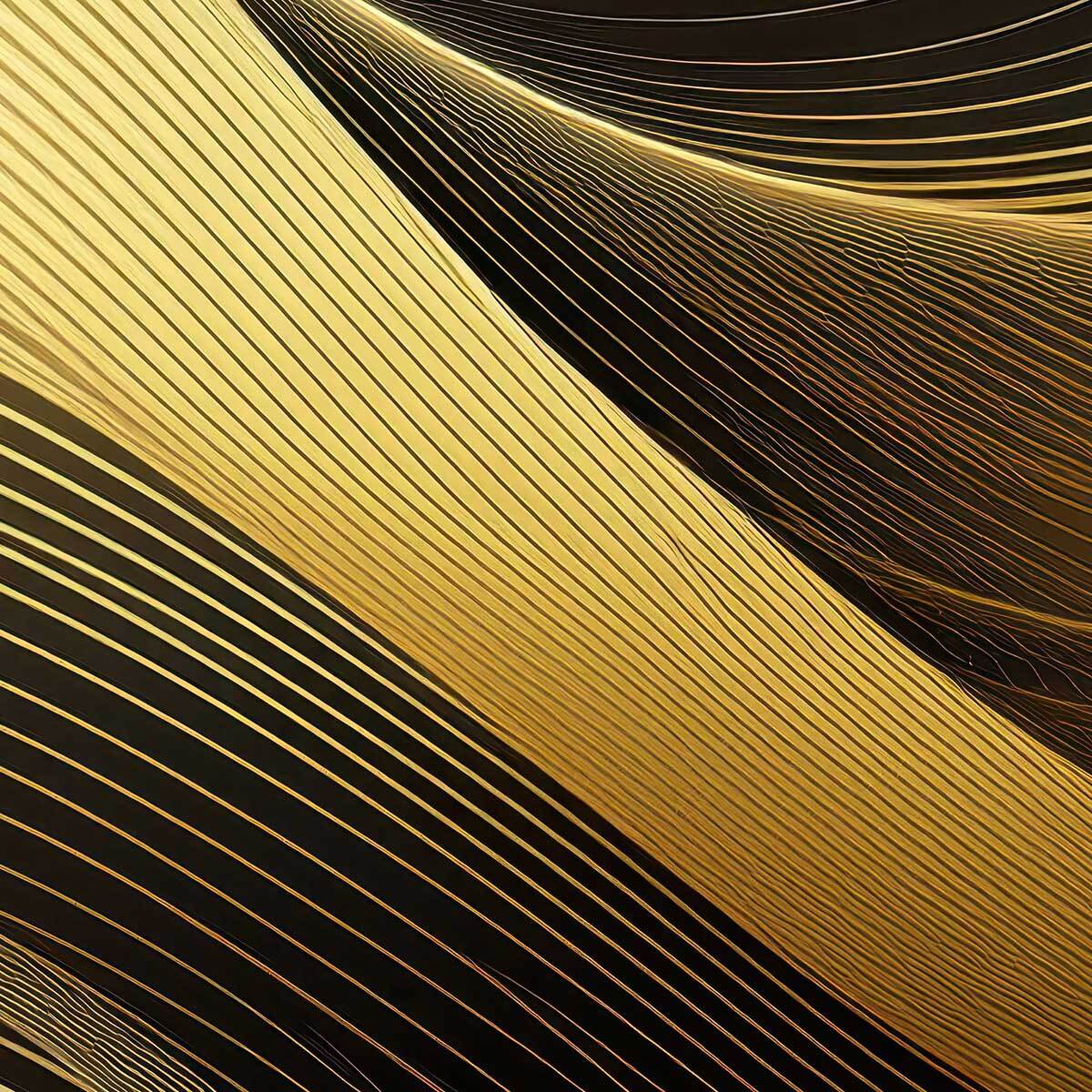 Tableau lignes dorées fluides Toile imprimée