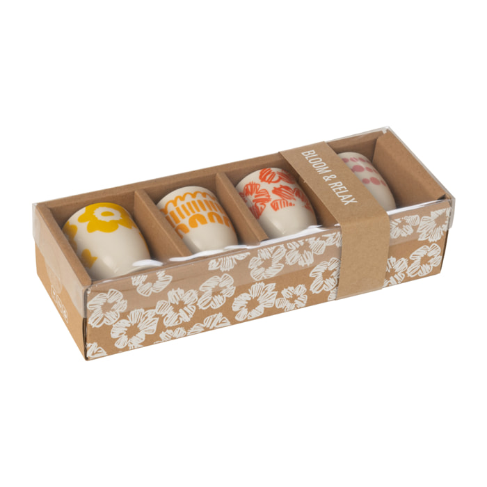 J-Line coquetiers Coffret - céramique - mix - set de 4