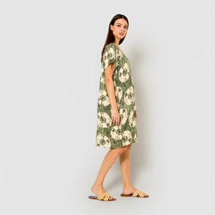 Vestido corto bambula detalles plisados dugan vercacería