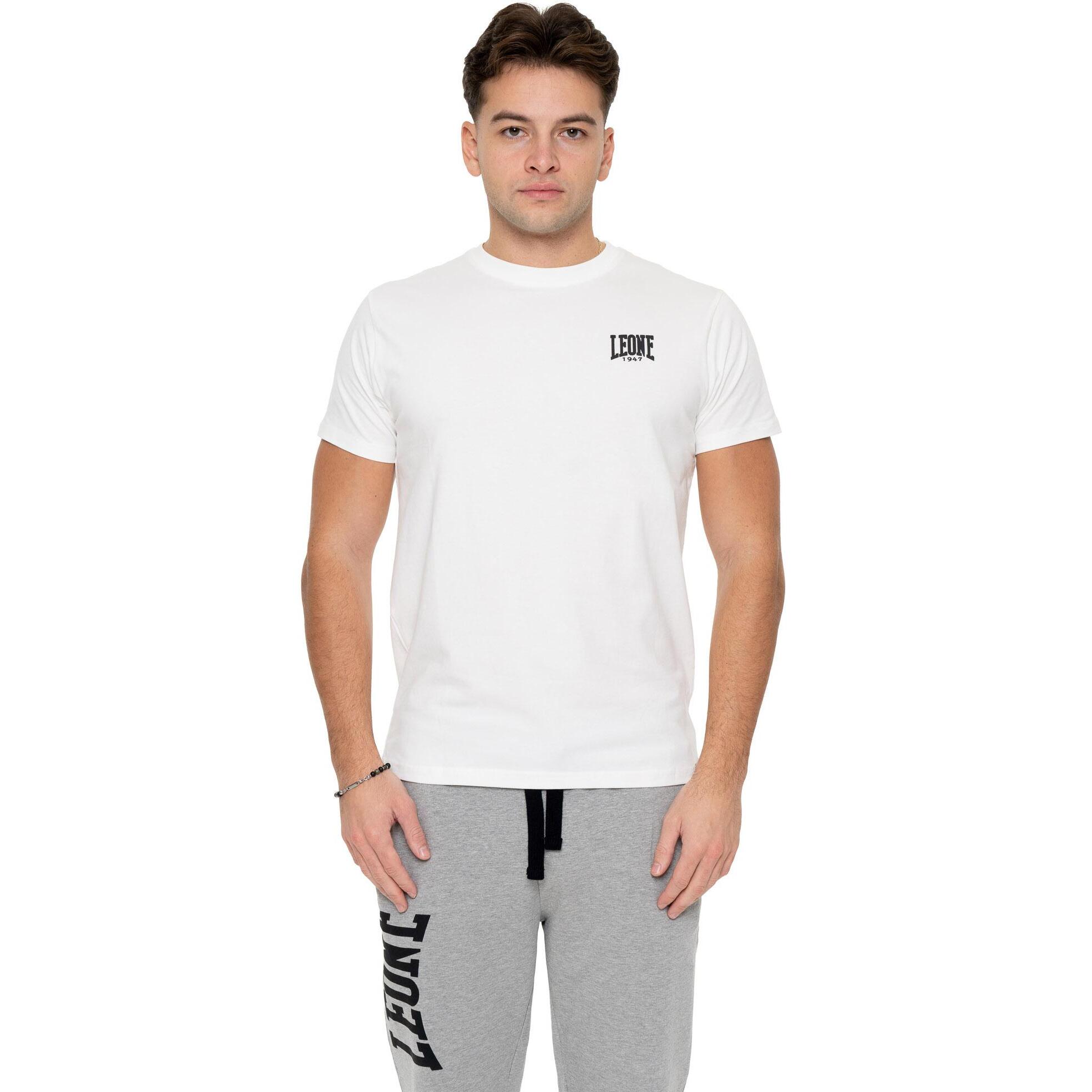 T-shirt da uomo in cotone elasticizzato a manica corta con logo piccolo "Basic"