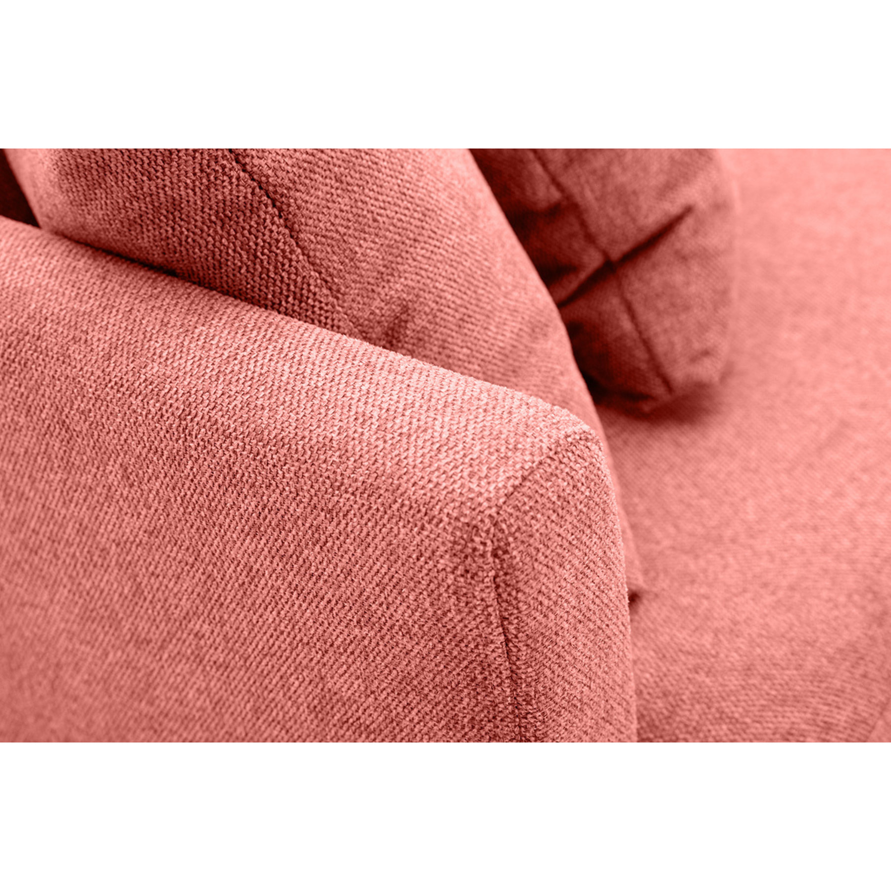 Canapé scandinave déhoussable 3 places en tissu effet velours texturé terracotta et bois clair OSLO