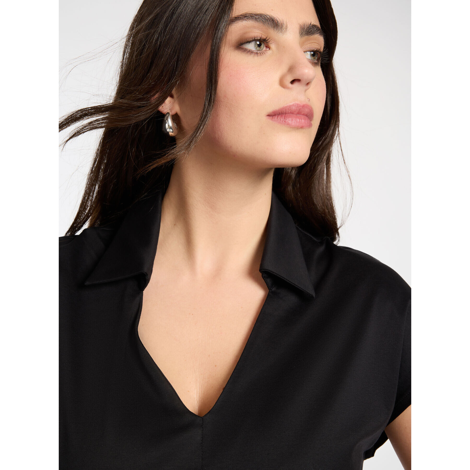 Elena Mirò - Camiseta con cuello - Negro