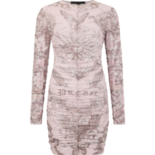 PHILIPP PLEIN Wrinkled Mini Dress Butterfly Tattoo