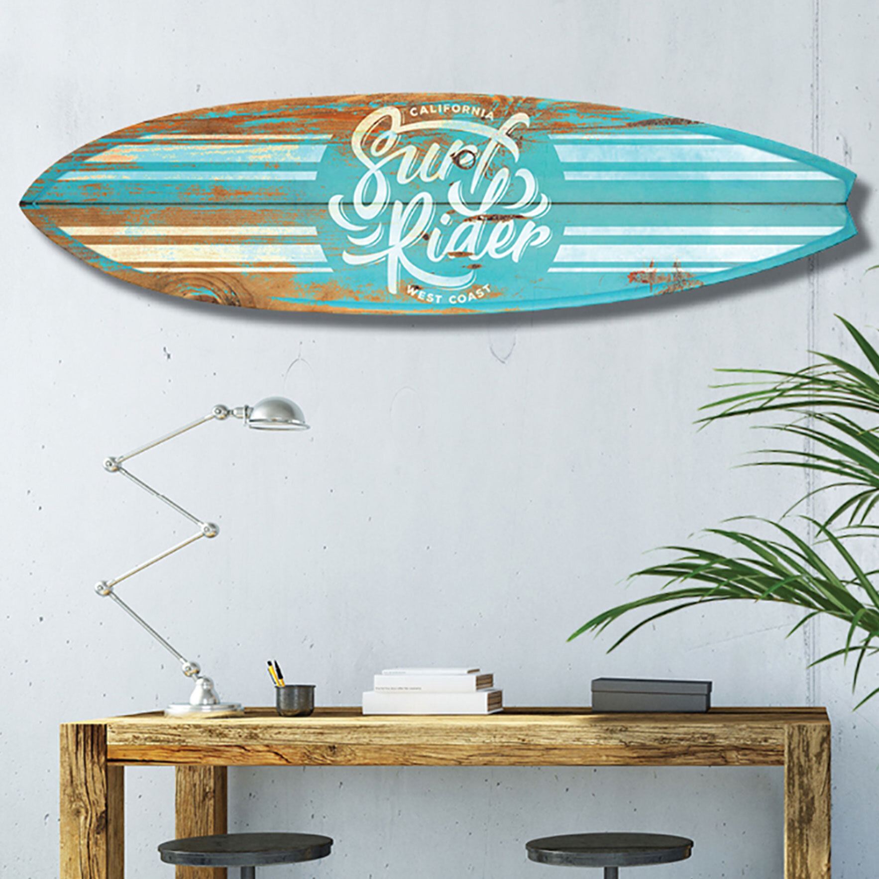 Planche de surf décorative surf california Tableau alu Dibond