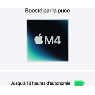 Ordinateur Apple MACBOOK Air 15" Puce M4 CPU 10 / GPU 10 cœurs Mémoire RAM 16Go Stockage 256Go SSD Retina Minuit