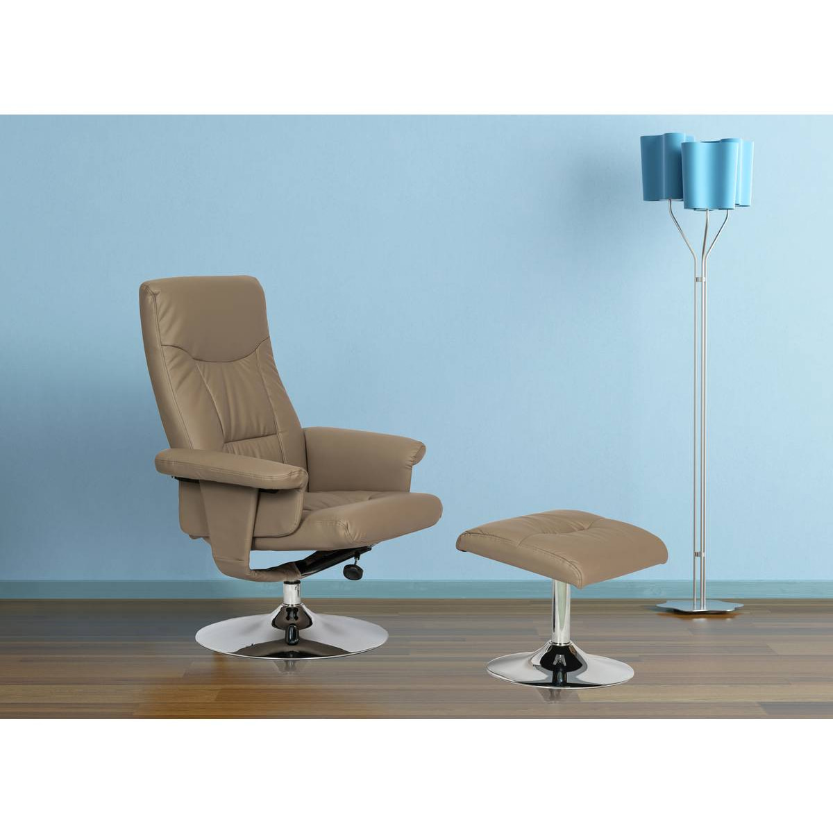 Fauteuil relax + repose-pieds "Louis" - 1 place - Beige