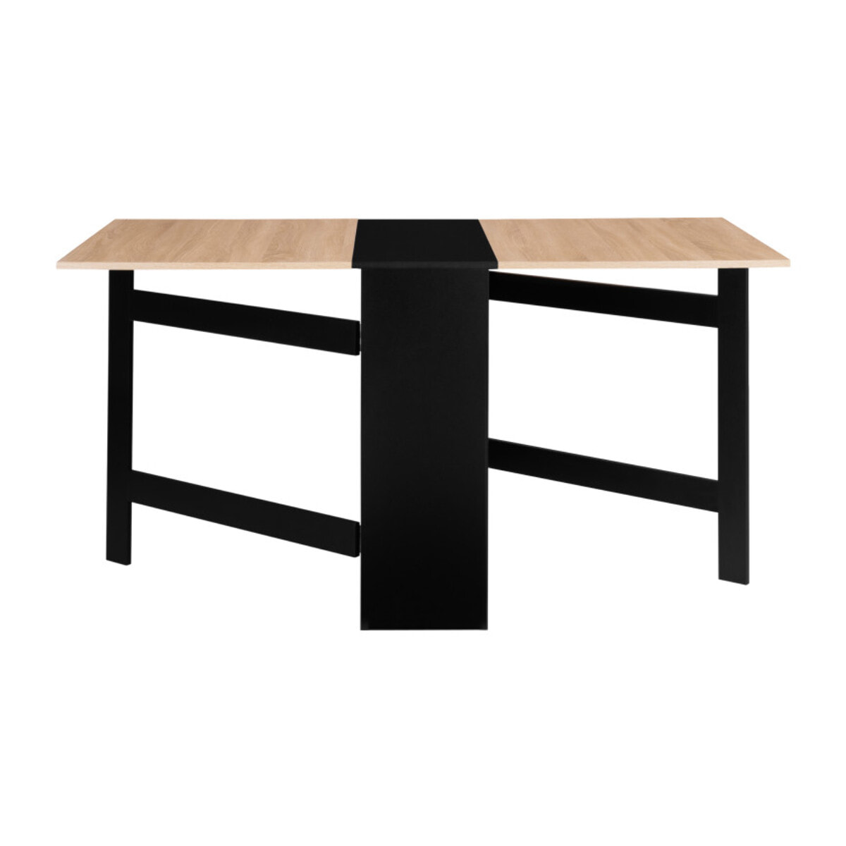 Table à manger dépliable Edi avec rangement bois et noir